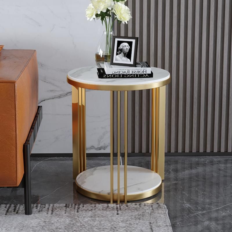 Hot Selling Titanium Stainless Steel Marble Sintered Stone Coffee Table