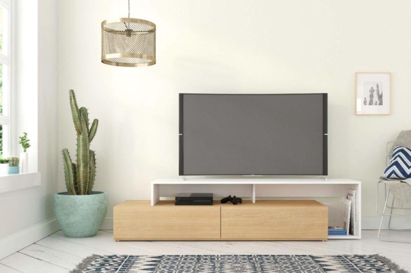 TV Stand, Maple Laminate and White Melamine