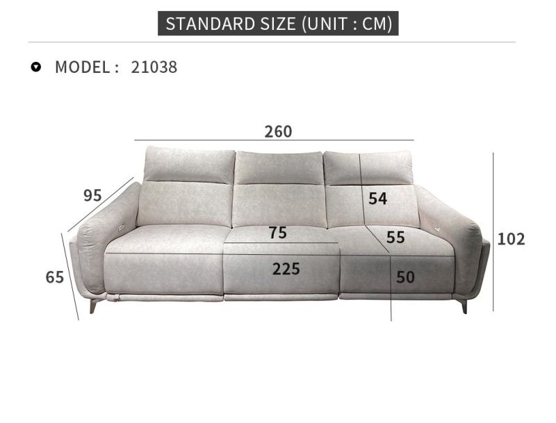 New Modern Luxury Recliner Living Room Furniture Sofa Bed Sectional Fabric Set Fabric Special Spongealloy Frame Upholstered Sofa