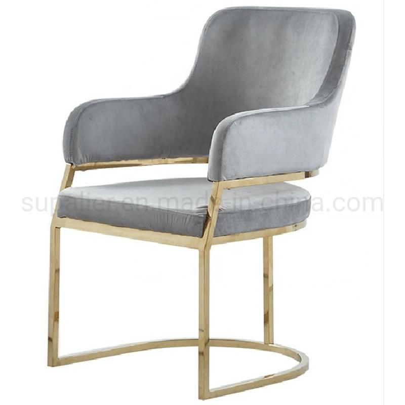 Wholesale Living Room Furniture Gold Metal Frame Fabric Sofa Chair