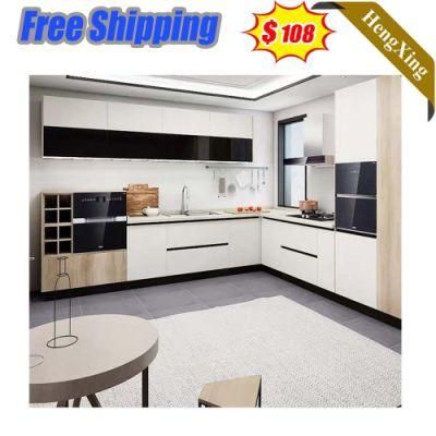 Modern Luxury Hotel Home L Shaped Kitchen Storage Cupboard Cabinets Kitchen Furniture