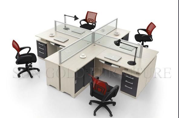 Hot Sale Durable 4-Seats Office Station Wholesale Moern Desk (SZ-WS118)