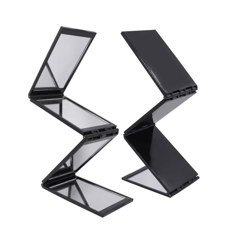 Home Product Matt Black Four Sides Square Plastic Pocket Mirror