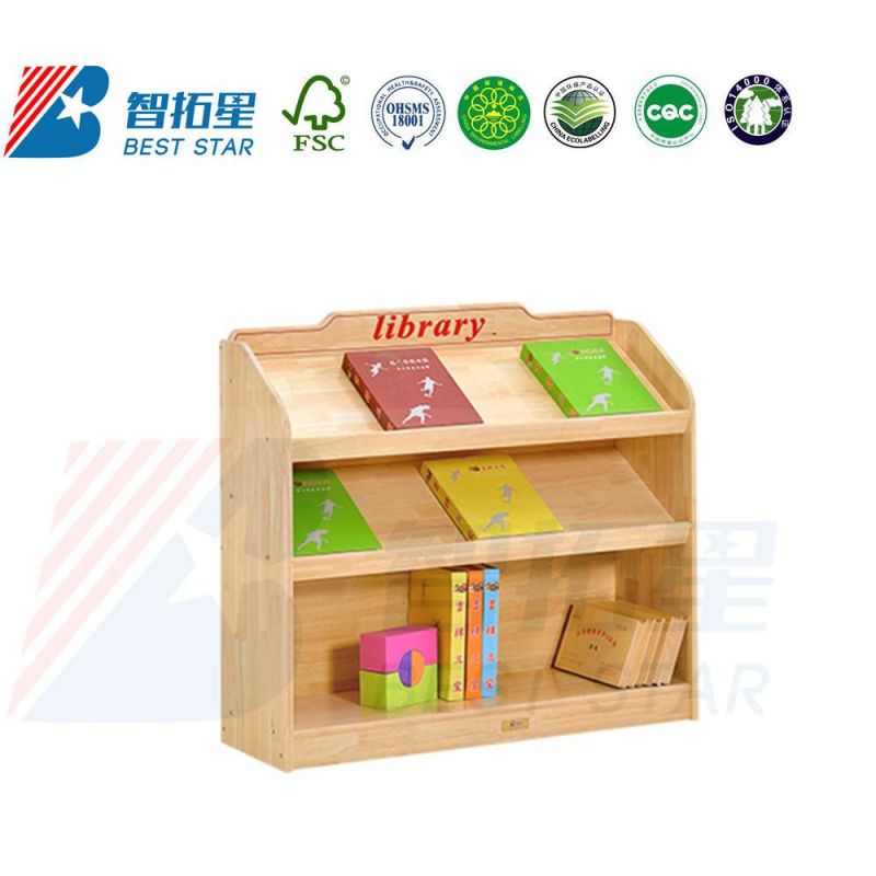 School Library Bookcase, Children Bookdshelf Wooden Kids Book Shelf Wooden Bookcase for Primary School, Kindergarten and Preschool and Nursery School