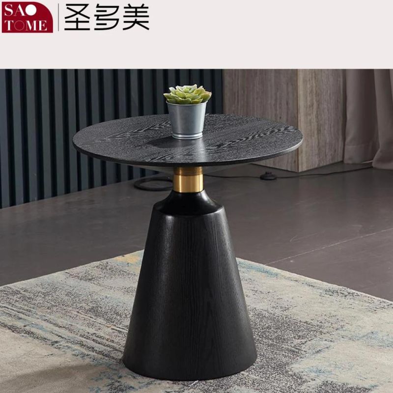 Modern Natural Marble Pillar Stainless Steel Countertop Small Side Table Coffee Table