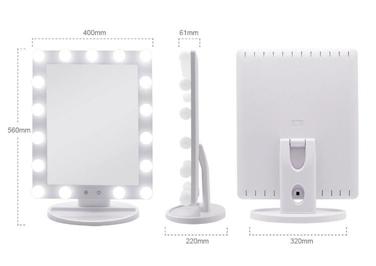 Hollywood Vanity Makeup Mirror with LED Lights for Bedroom Tabletop