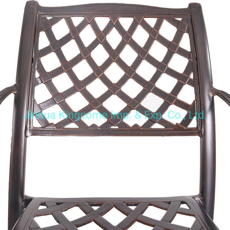 Patented Modern Design Garden Cast Aluminum Chair with Armrest