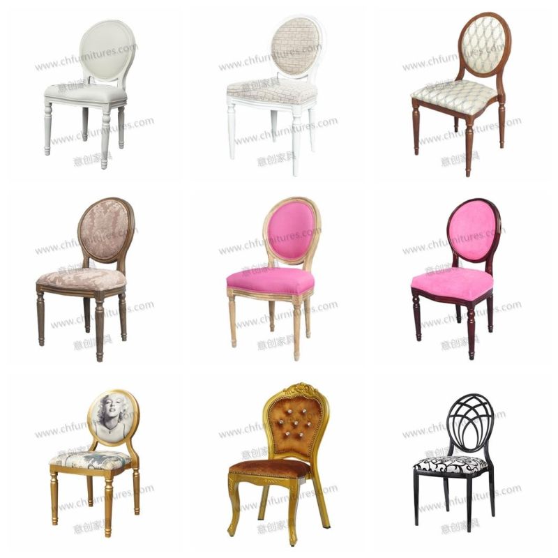 Yc-D231 Gold Aluminum Frame Round Back Restaurant Chair for Wedding Event