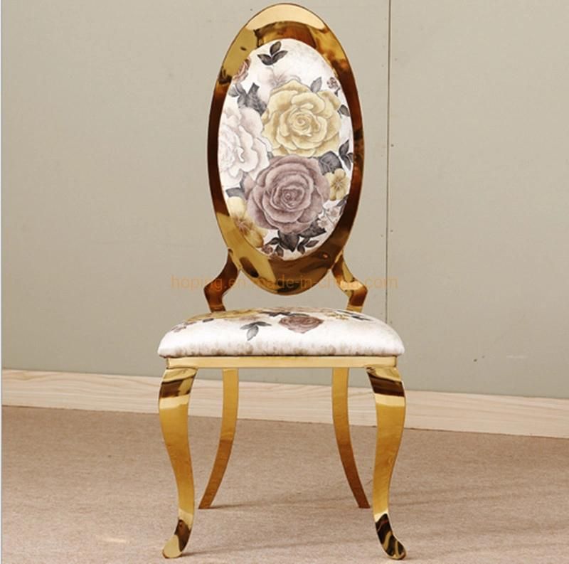 China Tables and Chairs Factory Supply Rose Gold Metal White Bride Groom Royal Wedding Banquet Chair for Living Room