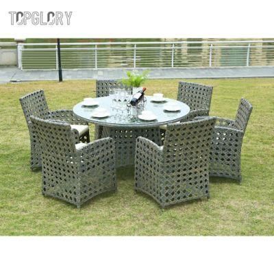 Morden Garden Furniture Set Outdoor Rattan Furnitures Dining Set Hotel Aluminum Table Chair Sets Patio Dining Furniture