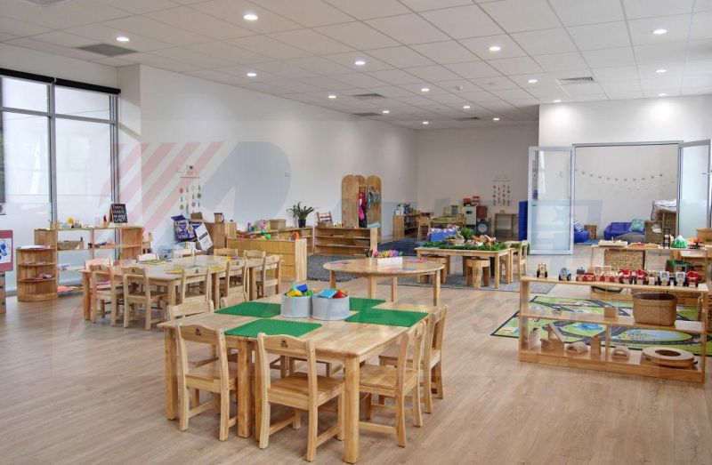 Wooden Children Study Table and Chair Kindergarten Furniture, Preschool and Kindergarten Modern Classroom Table and Chair, Children Desk Wooden Chair and Table