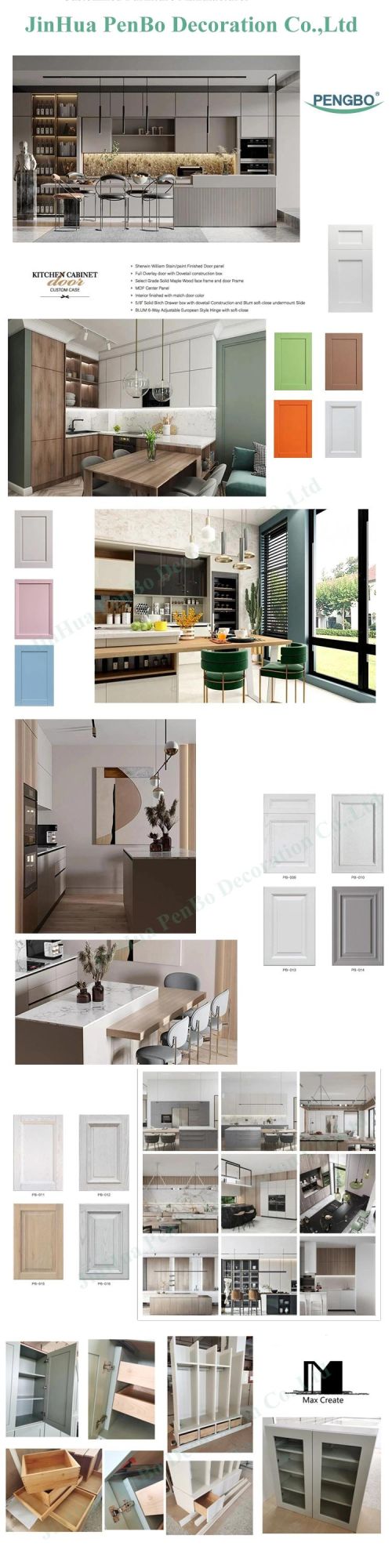 Pengbo Customied Modern Style Cabinetry Furniture Real Estate Project Kitchen Cabinet