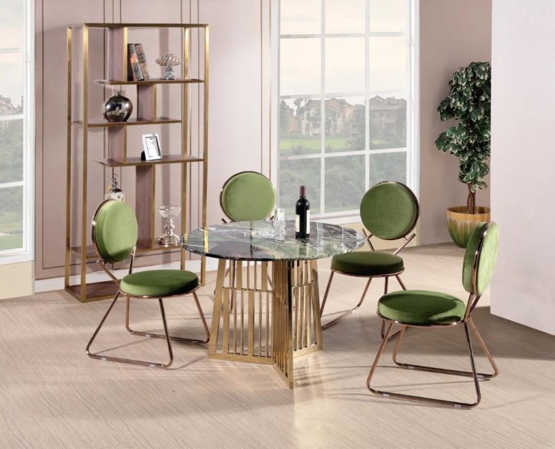 Modern Rustic Design Round Dining Table Set with 4 Chairs for Kitchen Dining Room