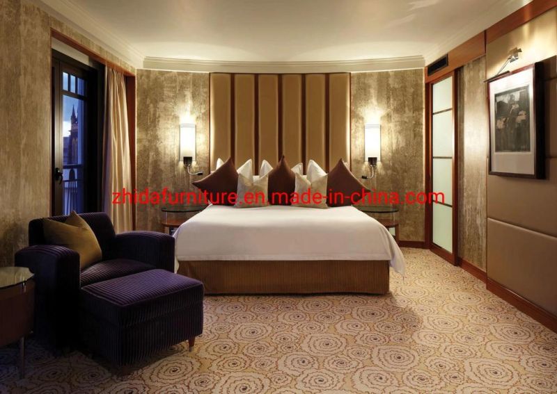 Customized Factory Luxury Modern Wooden Hotel Furniture for Bedroom Set with Double Bed