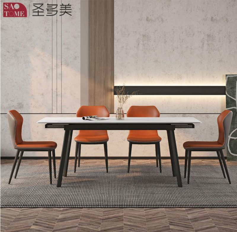 Modern Southeast Asia Design Extendable Dining Table Metal Slate Dining Table