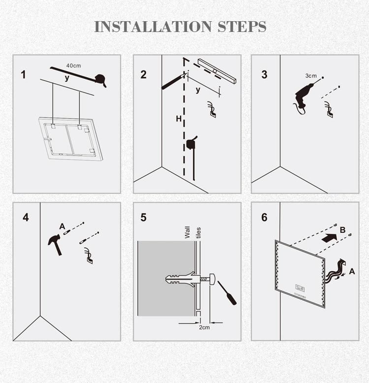 Dimmable Brightness LED Wall Bathroom Mirror for Makeup