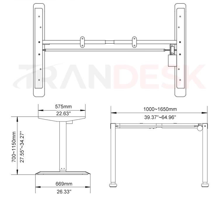 Cheap Electric Standing Desk Black White Gray