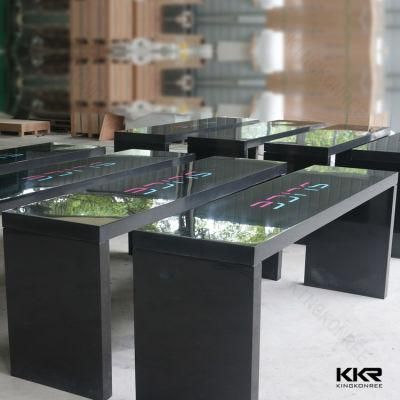 Kkr Stone Table Modern Bar Free-Standing Island Acrylic Solid Surface Bar Table