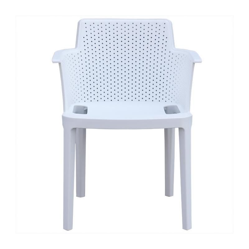 Wholesale Outdoor Furniture Modern Style Garden Furniture Quebec Plastic Chair Eco-Friendly PP Armrest Dining Chair