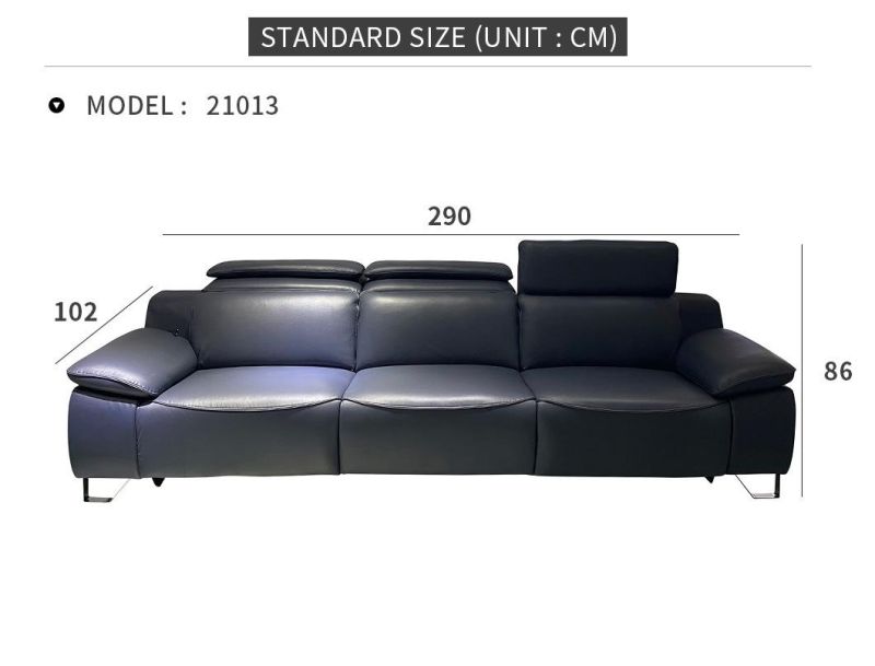 Hot Sale British Custom Made Leather Tufted Sofa with Metal Legs for Living Room Blue Color