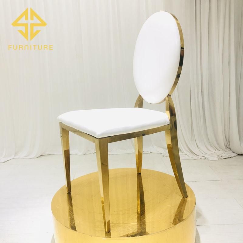 France Popular Round Back Stainless Steel Dining Chair Hotel Furniture Wedding Events Used