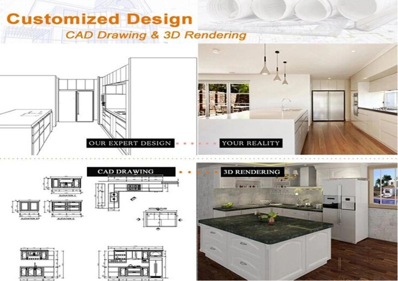 High Gloss Kitchen Cabinet Wall Cabinet Marble Countertop Kitchen Cabinets