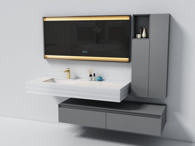 The Hotel Modern Light Luxury Multi-Mirror Ceramic Above Counter Basin White Rock Plate Bathroom Vanity