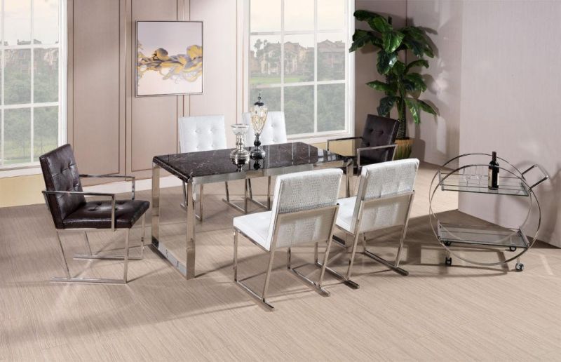 1.8m Size Modern Metal Dining Table for Apartment Furniture Tablet Set with SGS Approvment