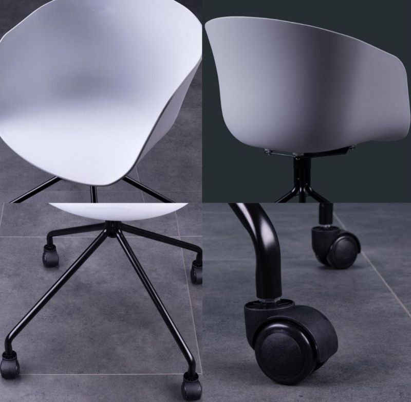 Nordic Modern Plastic Computer Office Negotiation Swivel Chair Light Luxury Creative Dining Chair Personality Designer Leisure Chair