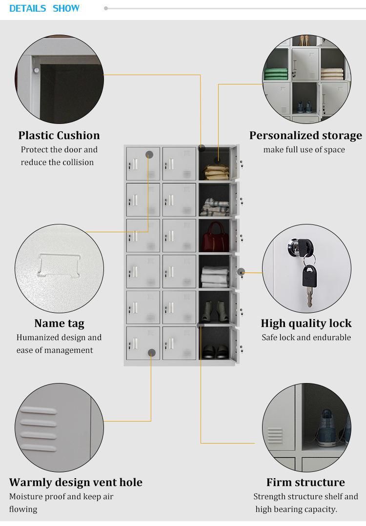 Modern Design Grid 6 Door School Storage Cabinet Metal Wire Mesh Locker