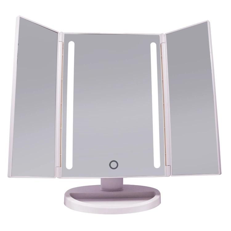 Makeup Vanity LED Lighted 3 Way Folding Mirror for Fancy Girls