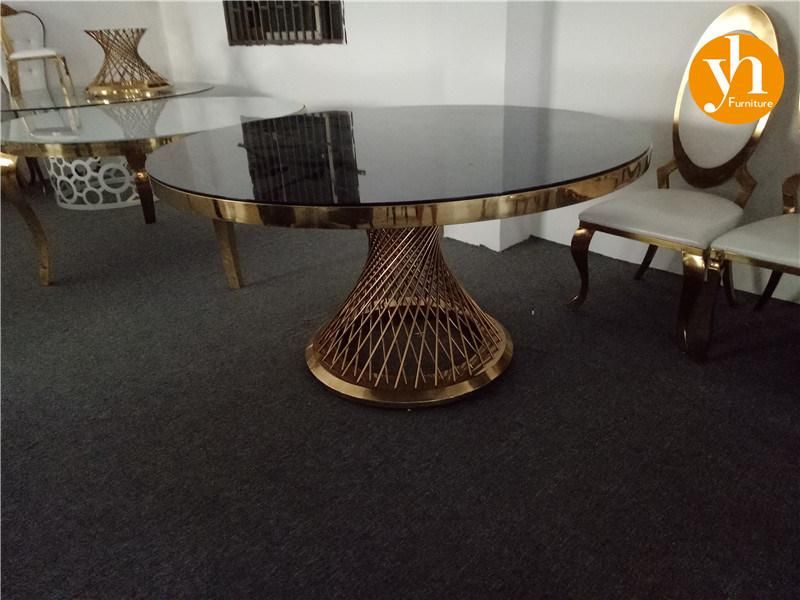 Black White Table Luxury Modern U Shape Coffee Table Dining Table with Black Metal Base