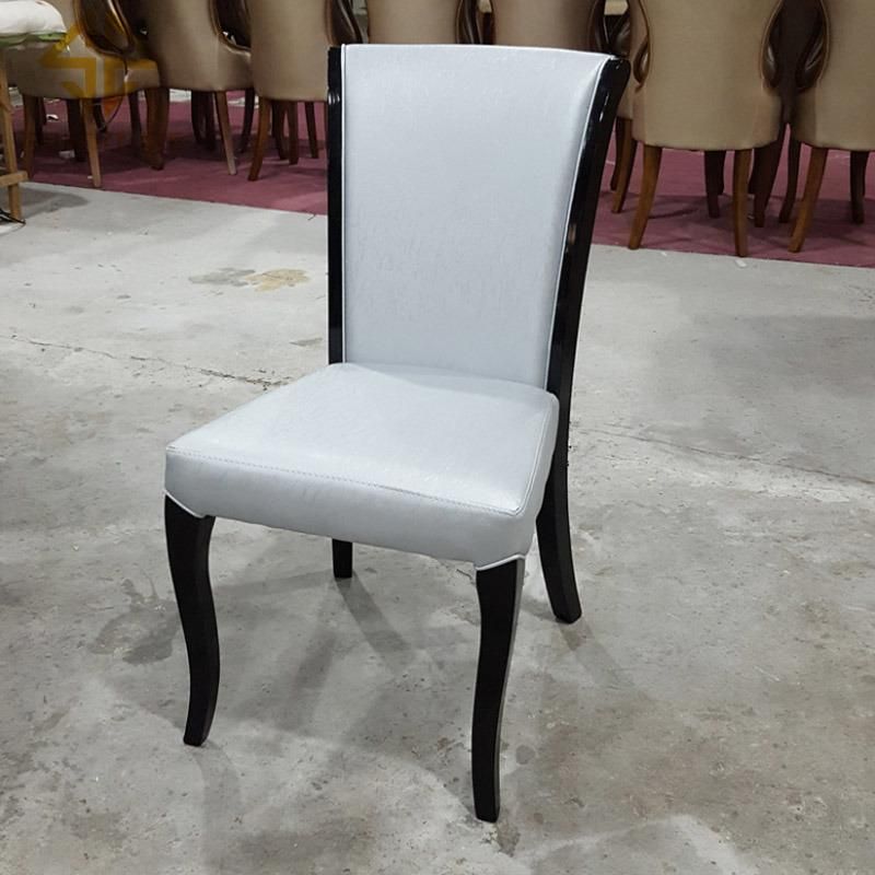 Modern European Style Hotel Dining Chair Wood Velvet Dining Chair