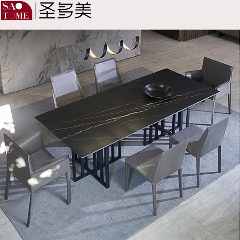 Modern Rock Board Furniture Cross Lattice Dining Table