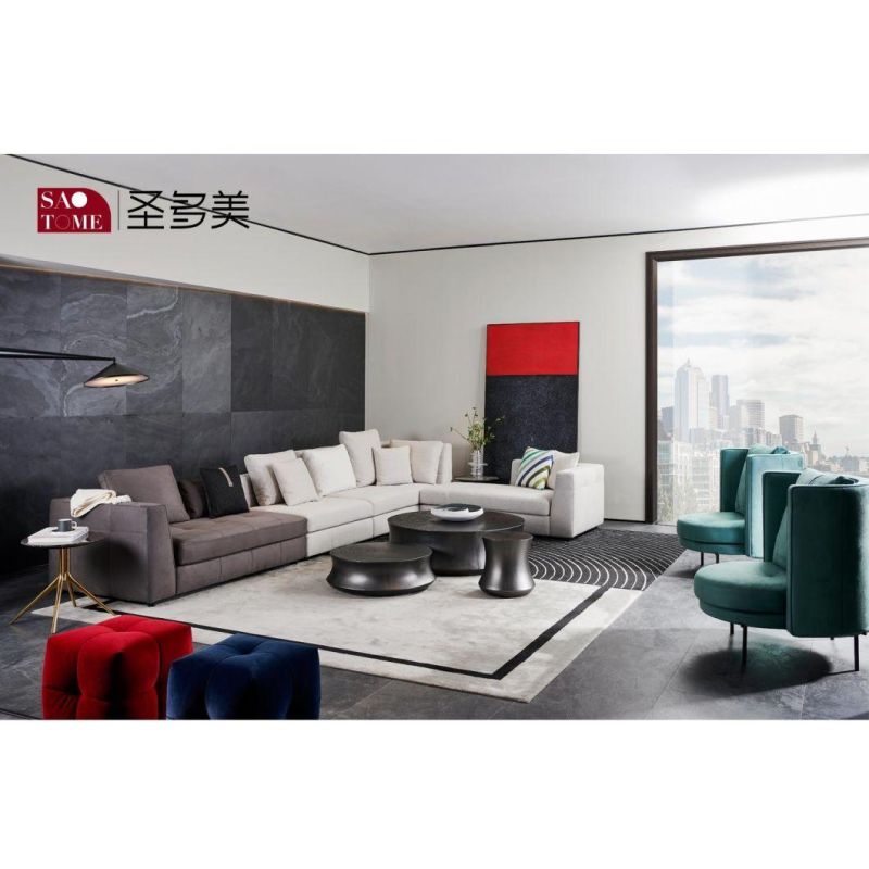 1+2+3 Modern Wooden Frame Living Room Leather Sofa