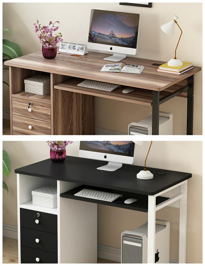 Modern Wooden Furniture Simple Table Computer Desk with Bookshelf