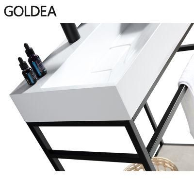 High Quality Ceramics Modern Goldea Hangzhou Bathroom Vanity Basin Wooden Furniture Cabinet