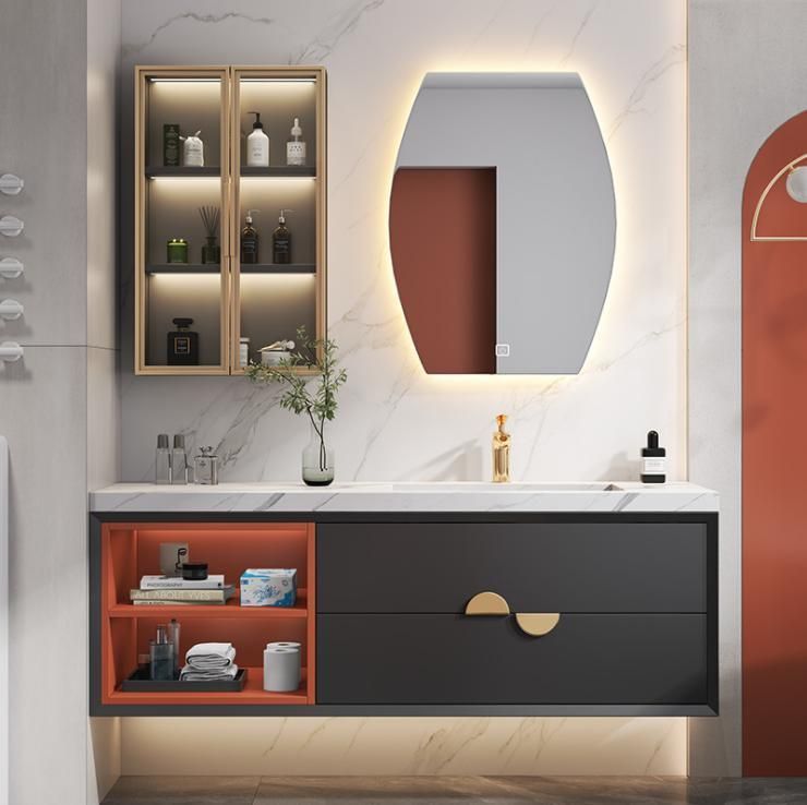 Light Luxury Rock Board Integrated Bathroom Cabinet Combination Modern Simple Toilet Washstand Washbasin Cabinet