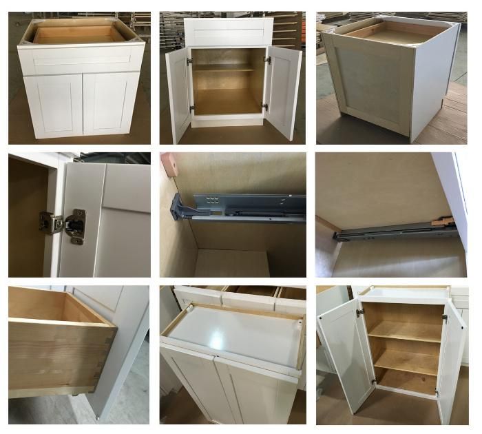 Wholesale White Lacquer Shaker Solid Wood Kitchen Cabinets