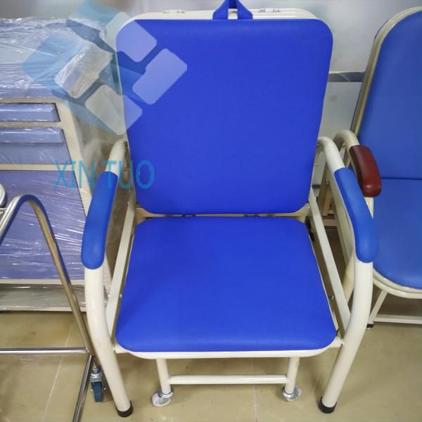 Factory Direct Price Hospital Accompany Portable Sleeper Folding Blue Chairs