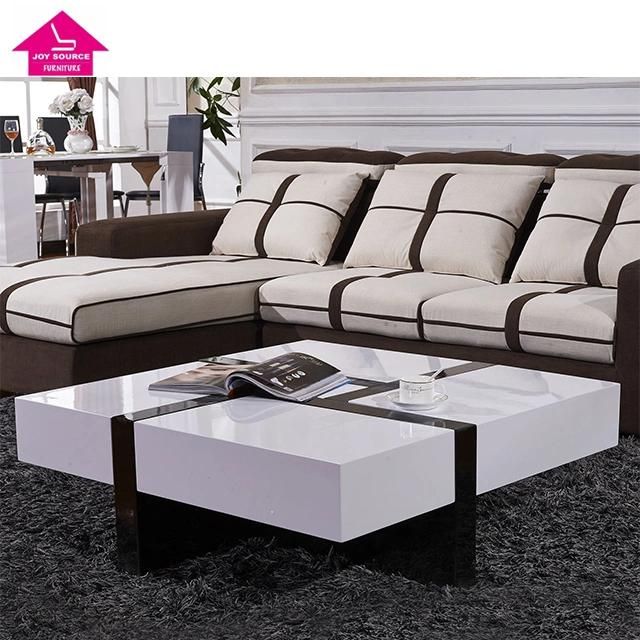 MDF Gold Modern Wood High Gloss Coffee Table Book