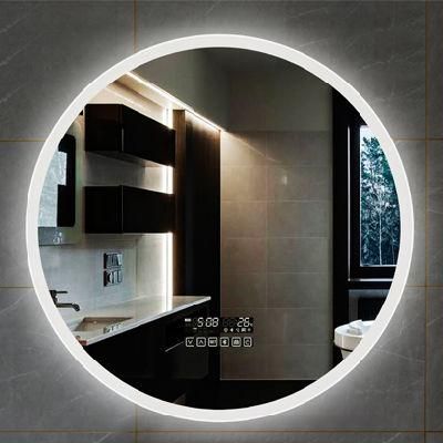 Round Decorative Mirrorled Backlit Mirror Round Bathroom Vanity Mirror Anti-Fog Circle Wall Mounted Mirror for Bathroom