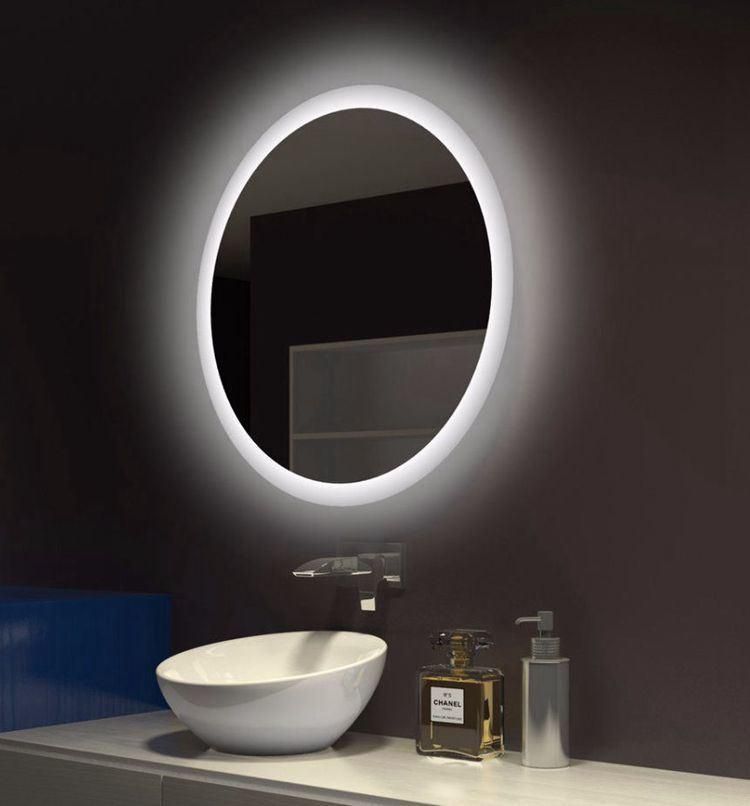 Factory Made Wall Mounted Illuminated LED Bath Mirror with Aluminium Frame