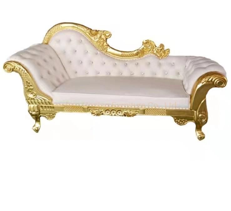 Modern Wedding Decoration Use Gold Bride and Groom Event Furniture King Throne Hotel Room Chairs