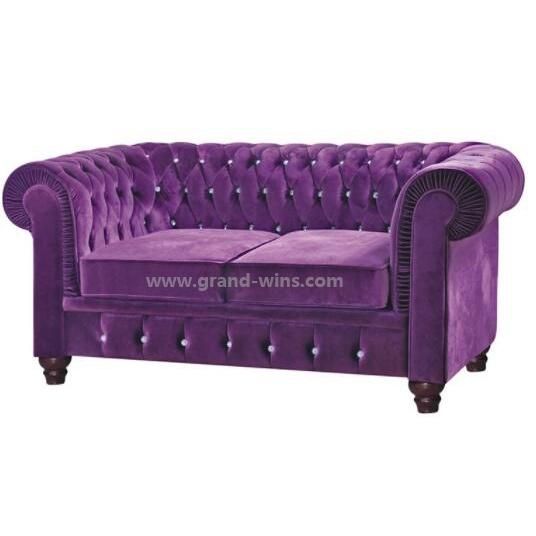 Modern Home Furniture Chesterfield Design Fabric Velvet Sofa