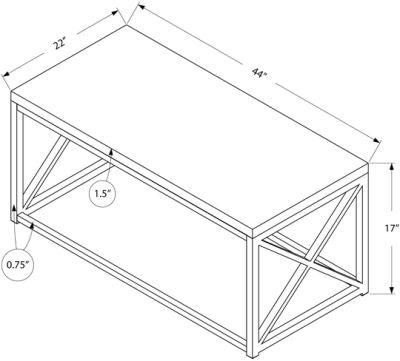 Modern Wood Color Coffee Table for Living Room Metal Frame