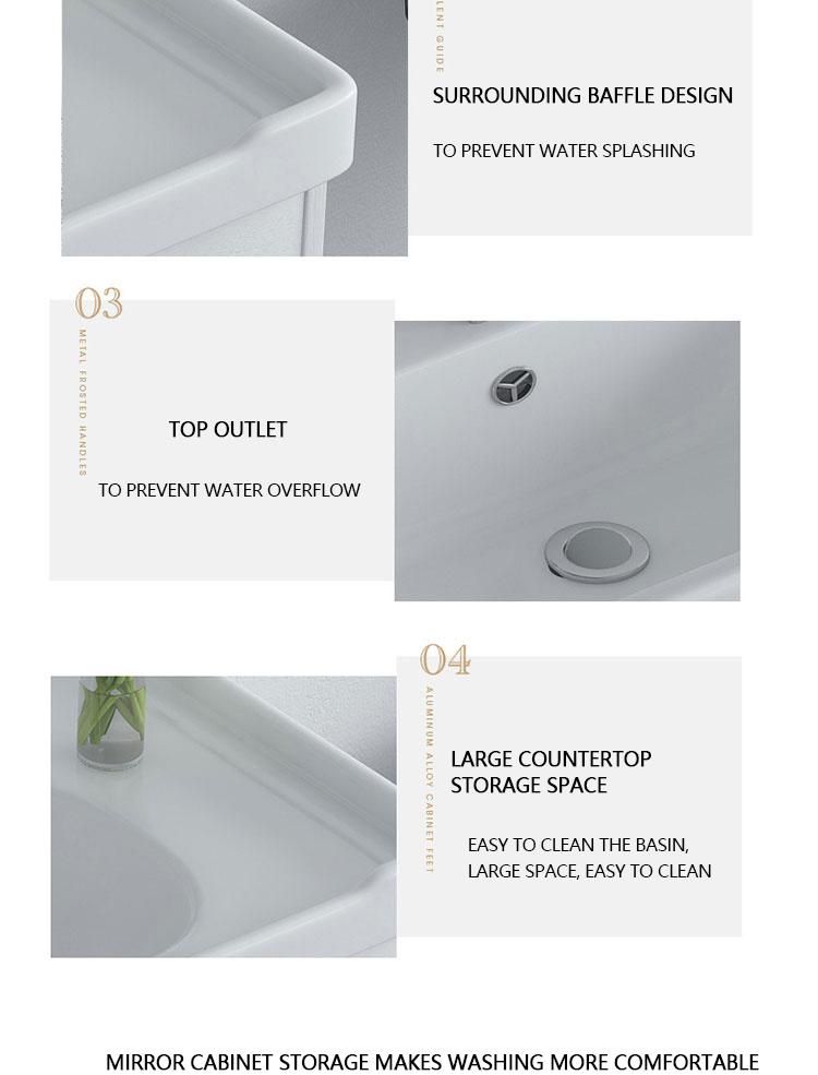 White Lacquer Wall Mounted Washbasin Cabinet Vanity Bathroom Modern