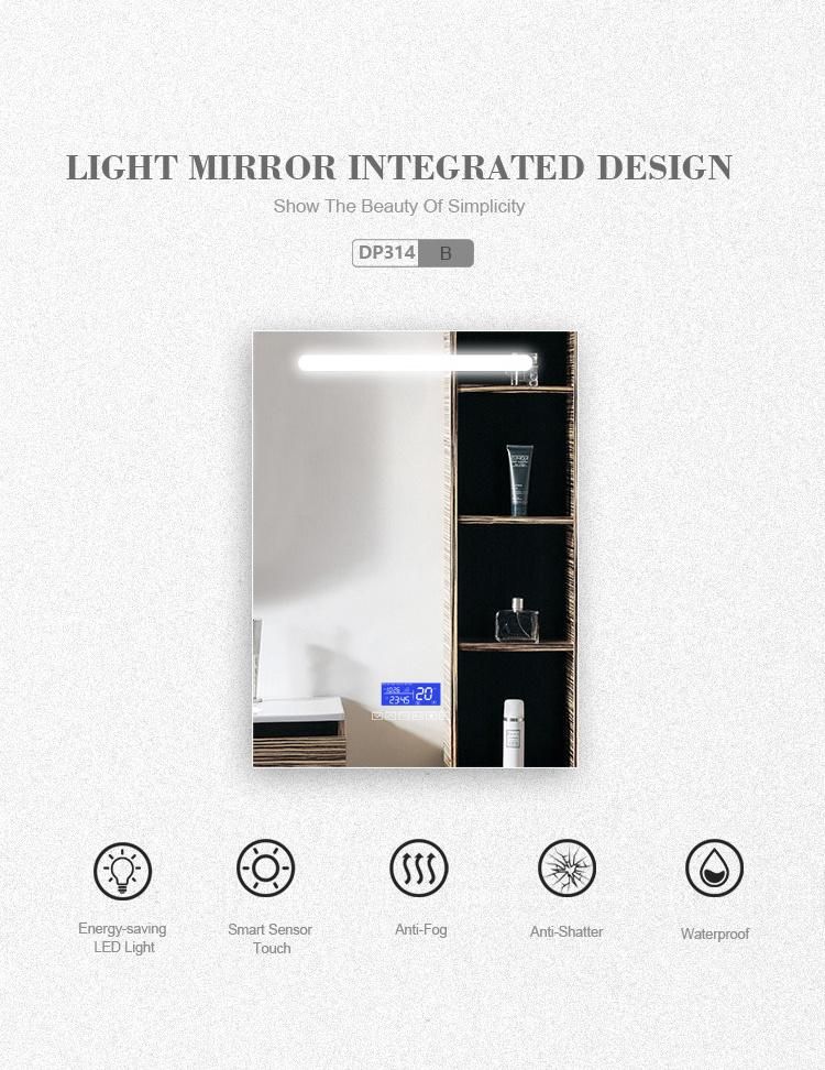 Modern Bathroom Mirror with Light Decor Wall Smart Digital Mirror