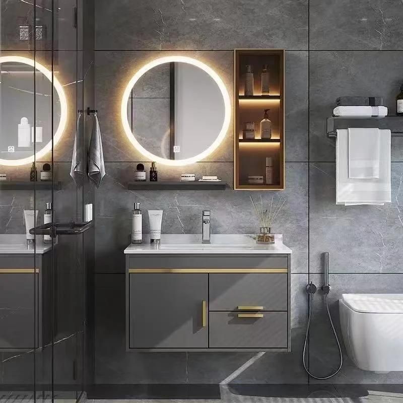 Light Luxury Rock Plate Bathroom Cabinet Modern Simple Toilet Wash Basin Cabinet Combination Bathroom Intelligent Mirror