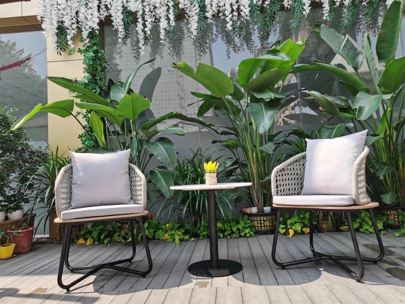 Modern Aluminum Rattan Outdoor Furniture Waterproof Garden Outdoor Coffee Table and Chairs Set